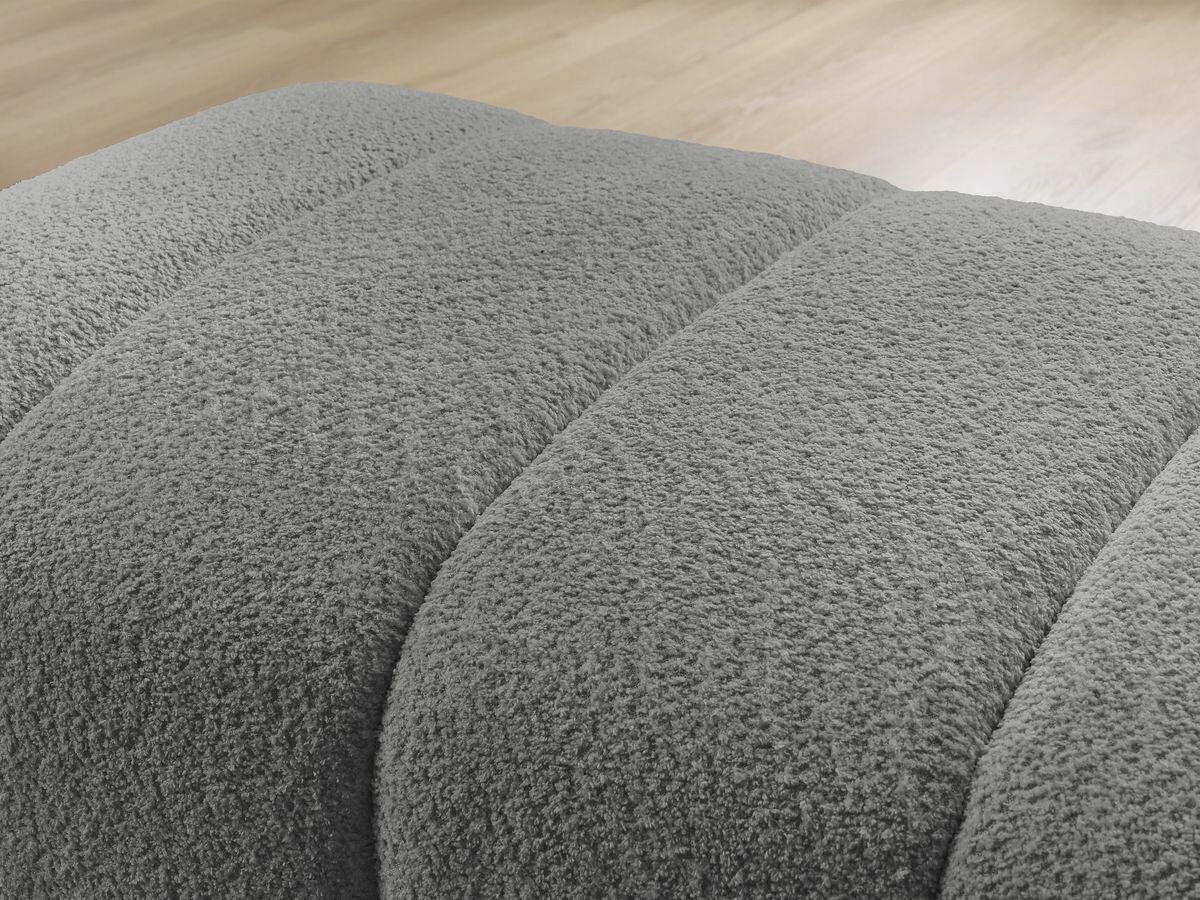 HOCKER ANNECY Bouclé Dunkelgrau  - Dunkelgrau/Schwarz, MODERN, Kunststoff/Textil (146/45/68cm)
