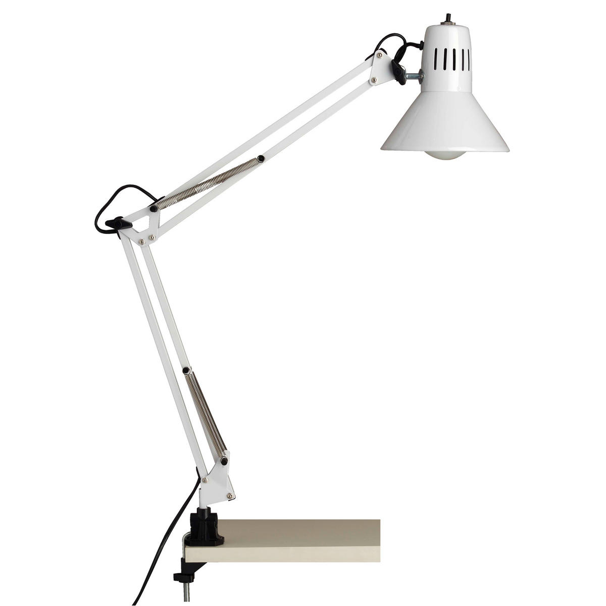 KLEMMLEUCHTE 17/70 cm   - Weiß, KONVENTIONELL, Metall (17/70cm) - Brilliant