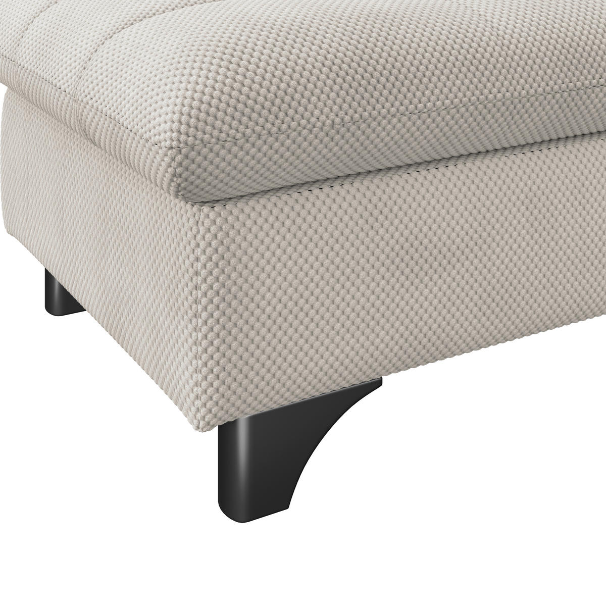 HOCKER Chenille Creme  - Chromfarben/Creme, KONVENTIONELL, Textil/Metall (108/46/108cm) - Livetastic