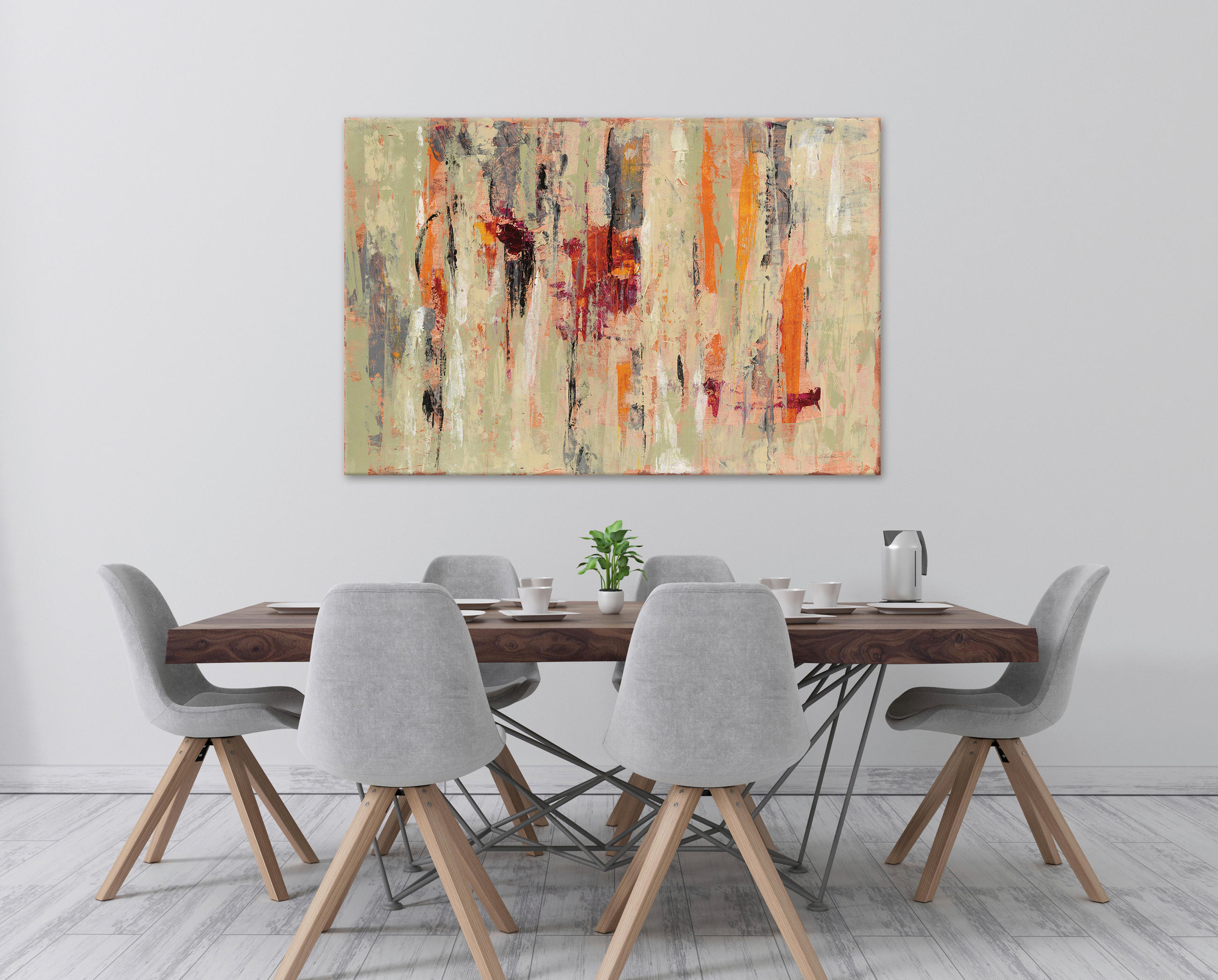 KEILRAHMENBILD Abstraktes 80/120 cm  - Multicolor, KONVENTIONELL, Holz/Papier (80/120cm)