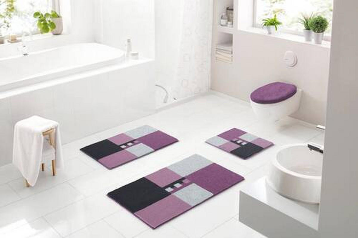 BADEMATTENSET Beere 40x50/50x80 cm  - Beere, Basics, Kunststoff/Textil (40x50/50x80cm) - Grund