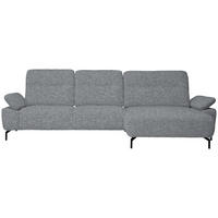 ECKSOFA  in Chenille, Flachgewebe Blaugrau  318/165 cm  - Blaugrau/Schwarz, Design, Textil/Metall (318/165cm) - Xora