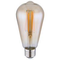 LED IZZÓ   7 W E27  - ezüstszínű, Basics, üveg/fém (6,4/14cm)