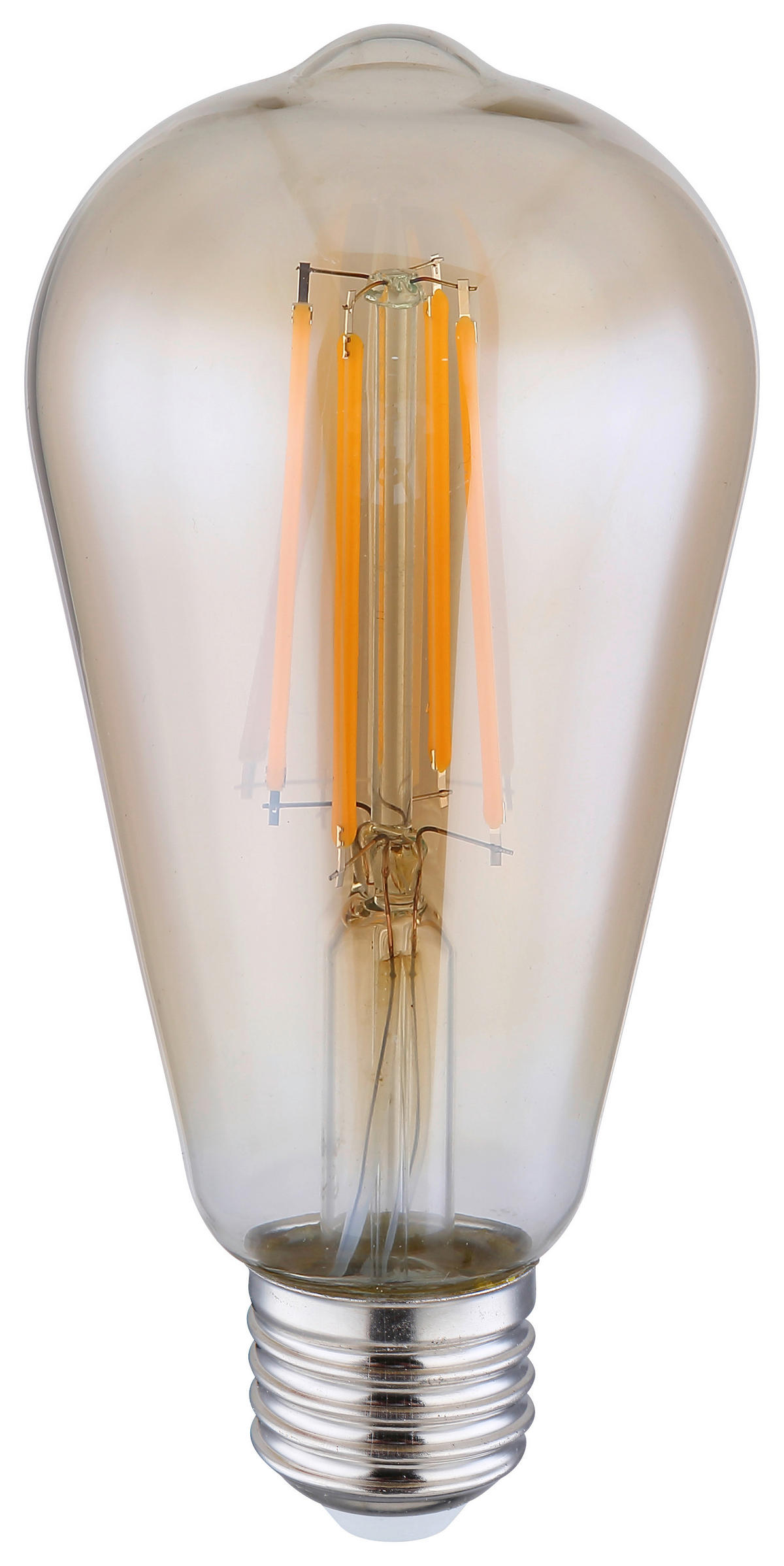 LED IZZÓ   7 W E27  - ezüstszínű, Basics, üveg/fém (6,4/14cm)