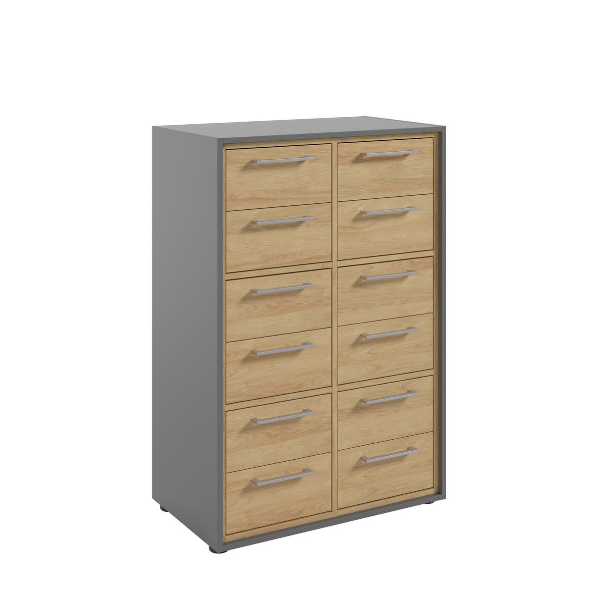 AKTENREGAL Grau, Hickory  - Schwarz/Grau, MODERN, Holzwerkstoff/Kunststoff (73,5/110/42,9cm) - Novel