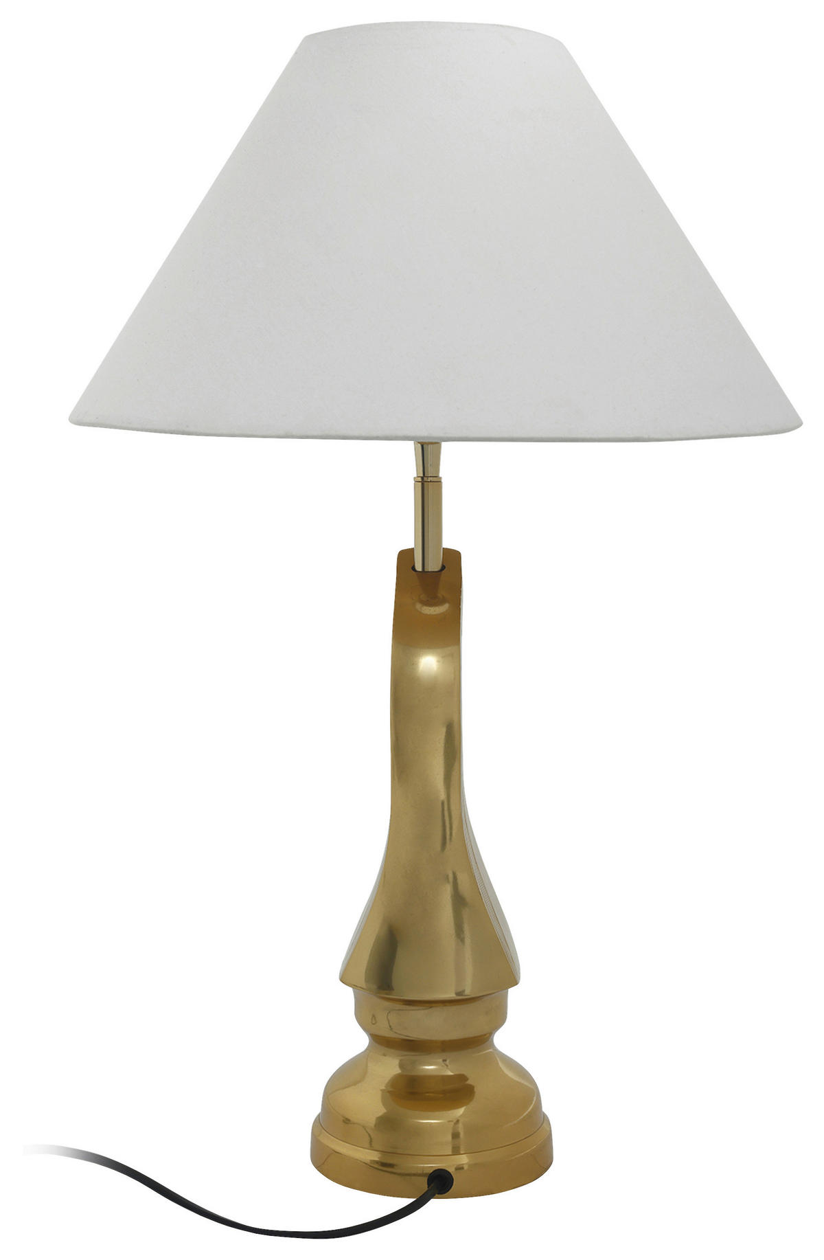 STOLNÍ LAMPA, E27, 40/14/62 cm - bílá/barvy zlata, Basics, kov/textil (40/14/62cm) - MID.YOU