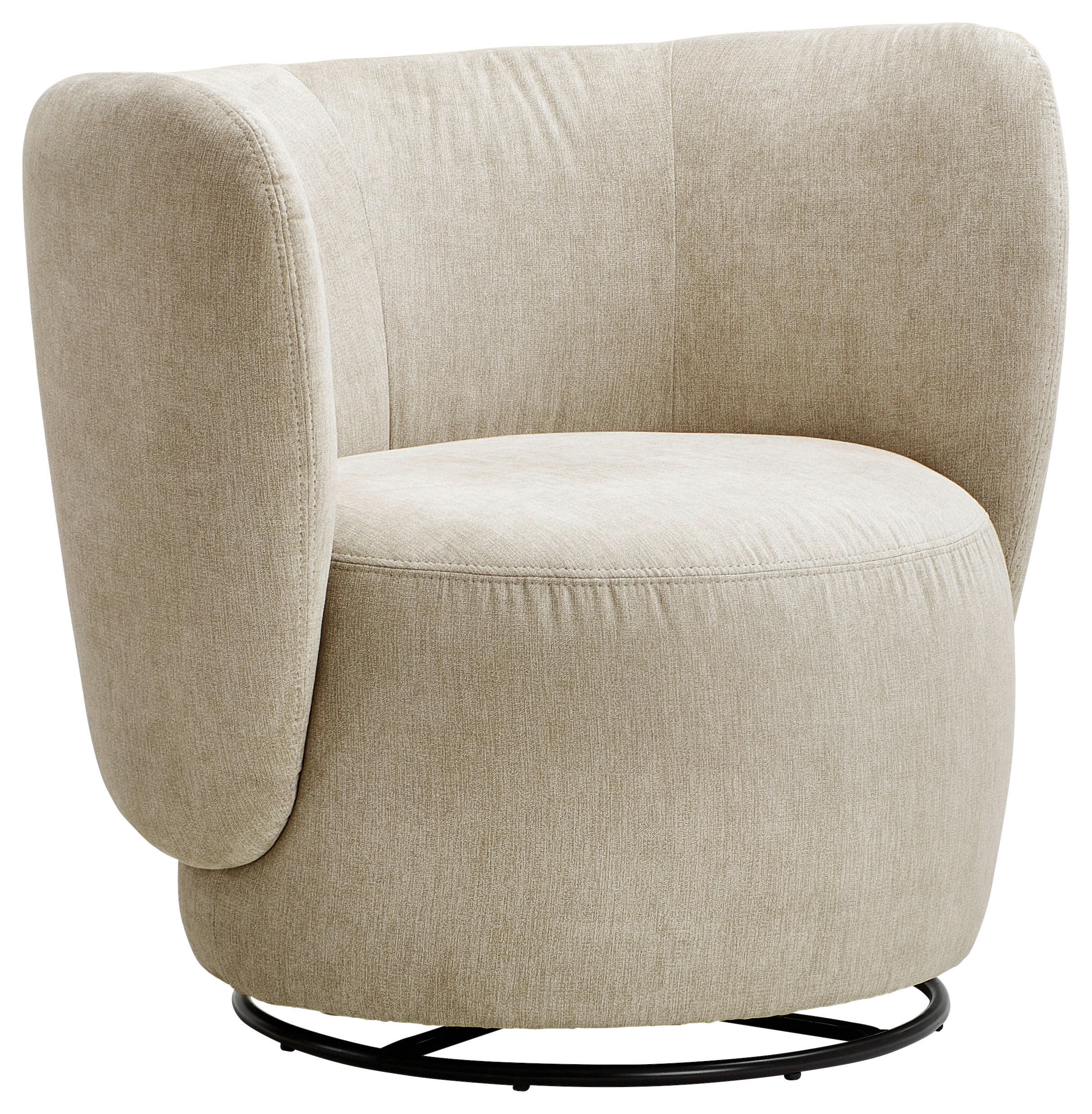 COCKTAILSESSEL Flachgewebe Beige    - Hellbraun/Beige, Design, Textil/Metall (92/80/84cm) - Livetastic