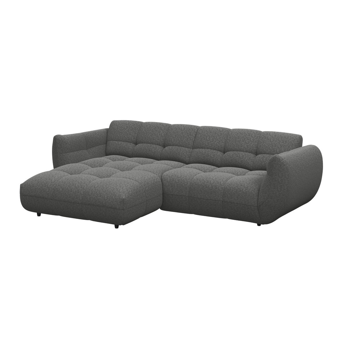 ECKSOFA Anthrazit Chenille  - Dunkelgrün/Anthrazit, Trend, Kunststoff/Textil (178/280cm) - MID.YOU