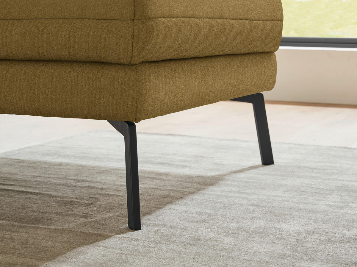 ECKSOFA  in Flachgewebe Schilfgrün  255-365/175-224 cm  - Schilfgrün/Schwarz, Design, Textil/Metall (255-365/175-224cm) - Dieter Knoll