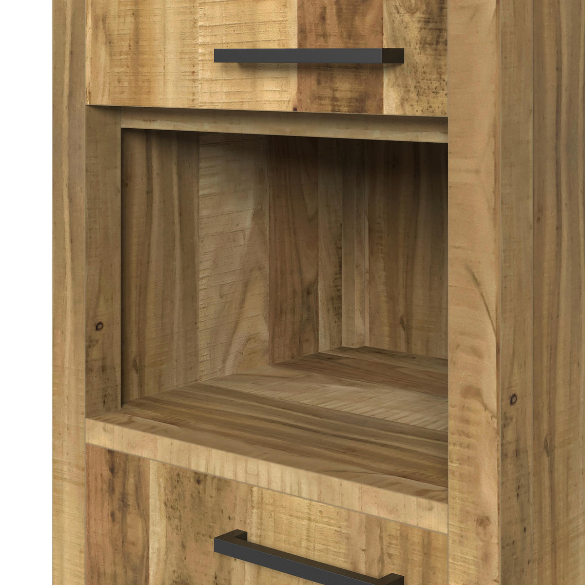 HOCHSCHRANK 43/192/40 cm  - Schwarz/Akaziefarben, Natur, Holz/Metall (43/192/40cm) - Livetastic