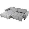 ECKSOFA Hellgrau Chenille  - Hellgrau/Schwarz, KONVENTIONELL, Holz/Textil (180/266cm) - Carryhome