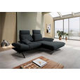 ECKSOFA  in Flachgewebe Anthrazit  234/155 cm  - Anthrazit/Schwarz, Design, Textil/Metall (234/155cm) - Dieter Knoll
