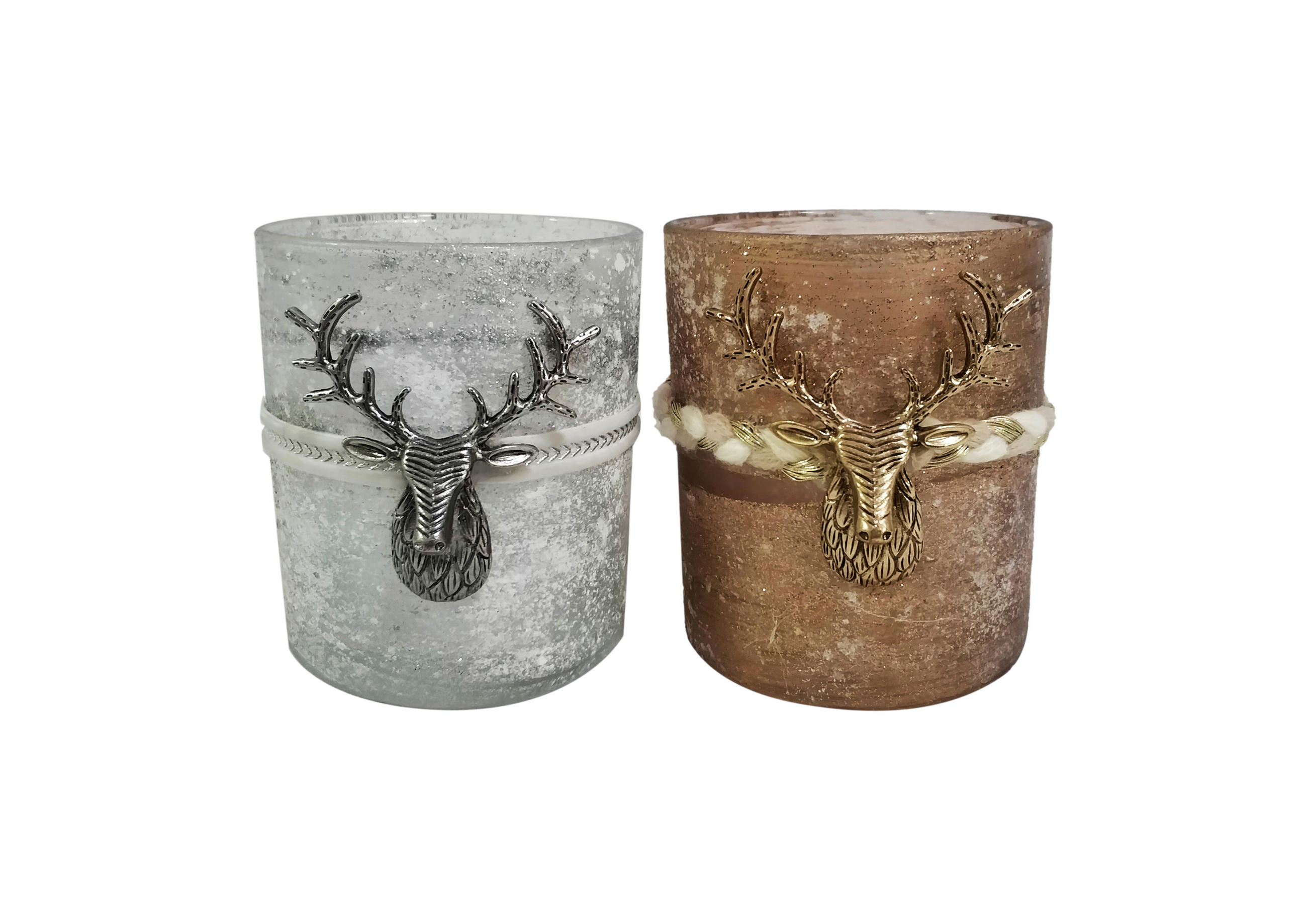 ČAŠA ZA LUČICE - bijela/srebrne boje, Lifestyle, staklo/metal (9/10cm) - X-Mas