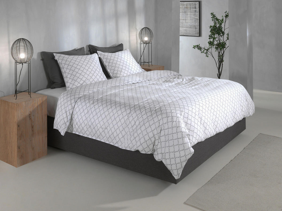BETTWÄSCHE 2-teilig Linea-di-Satinado Makosatin  - Weiß, Basics, Textil (155/220cm)