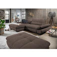 ECKSOFA in Mikrofaser Hellbraun  198/290 cm  - Hellbraun/Schwarz, Design, Textil/Metall (198/290cm) - Xora