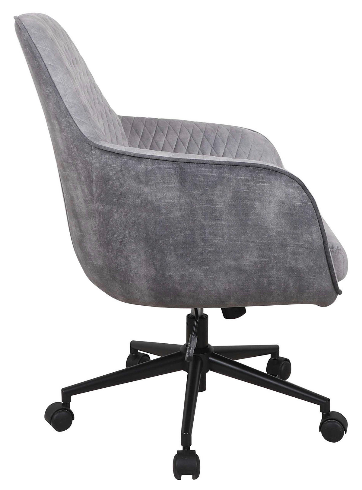 OTOČNÁ ŽIDLE, samet, světle šedá, tmavě šedá - černá/světle šedá, Design, kov/textil (63/93-98/71cm) - Novel