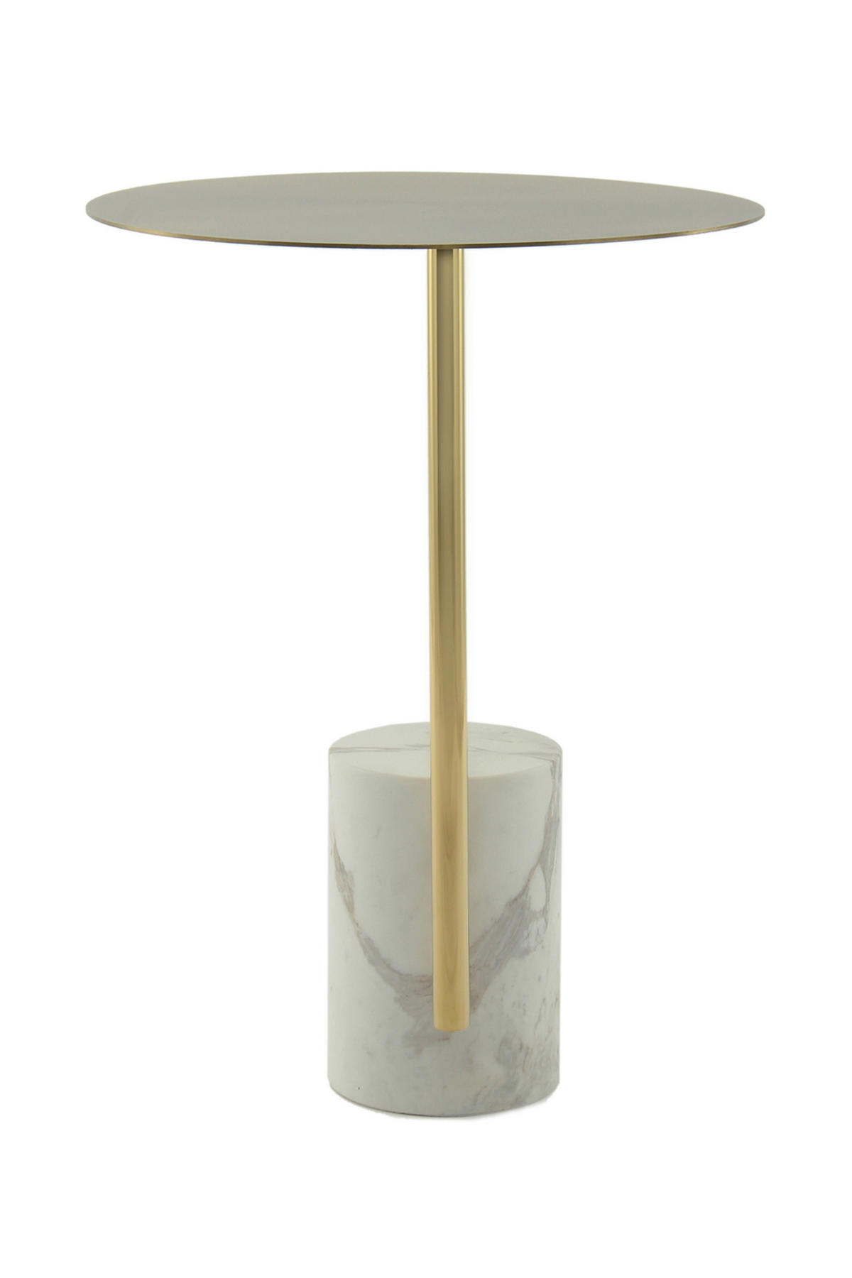 BEISTELLTISCH in Metall, Stein 40/40/54 cm  - Design, Stein/Metall (40/40/54cm) - Kayoom