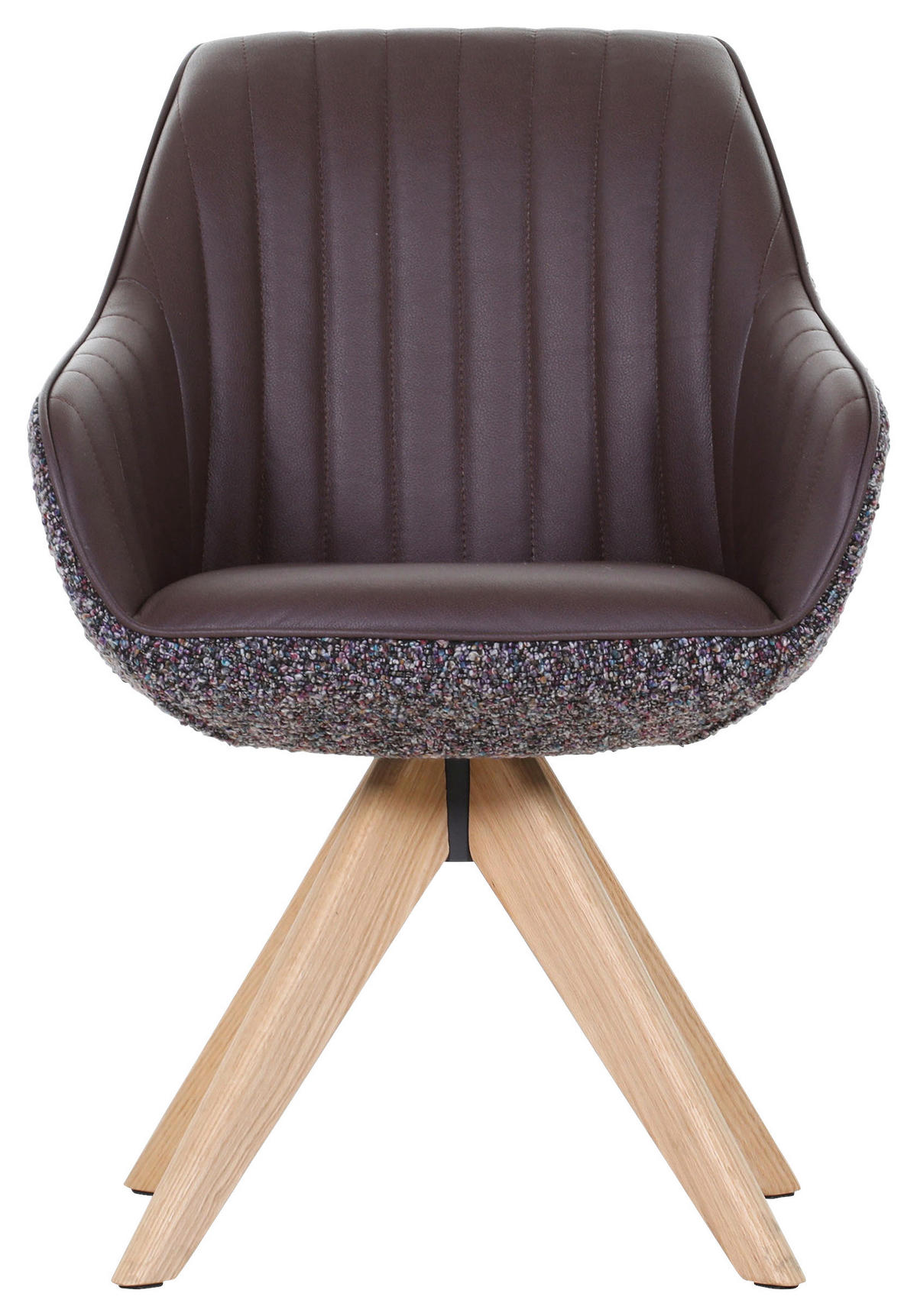 STOLIČKA S PODRÚČKAMI, ženilka, vzhľad kože, lila, farba duba - lila/farba duba, Konventionell, drevo/textil (60/83/65cm) - home24