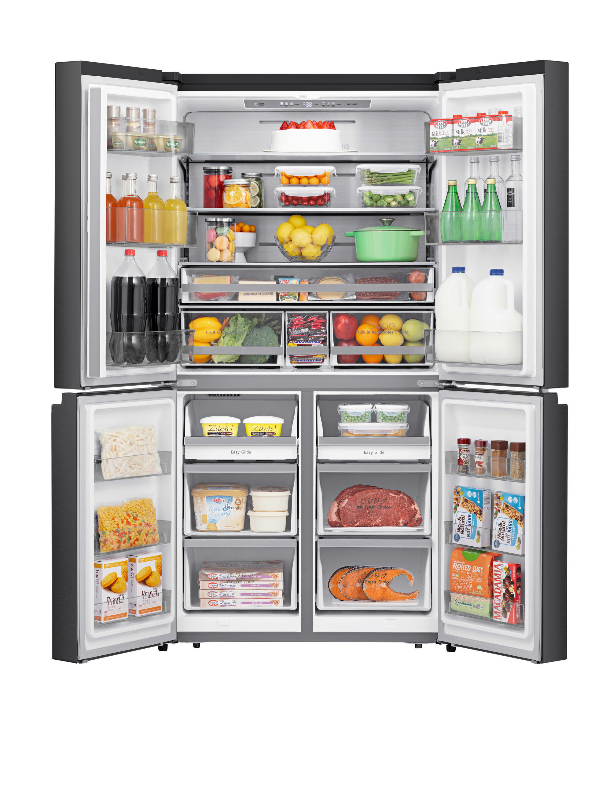 MULTI-DOOR 91,2/178,5/72,5 cm RQ758N4SAFE  - Schwarz, MODERN, Metall (91,2/178,5/72,5cm) - Hisense