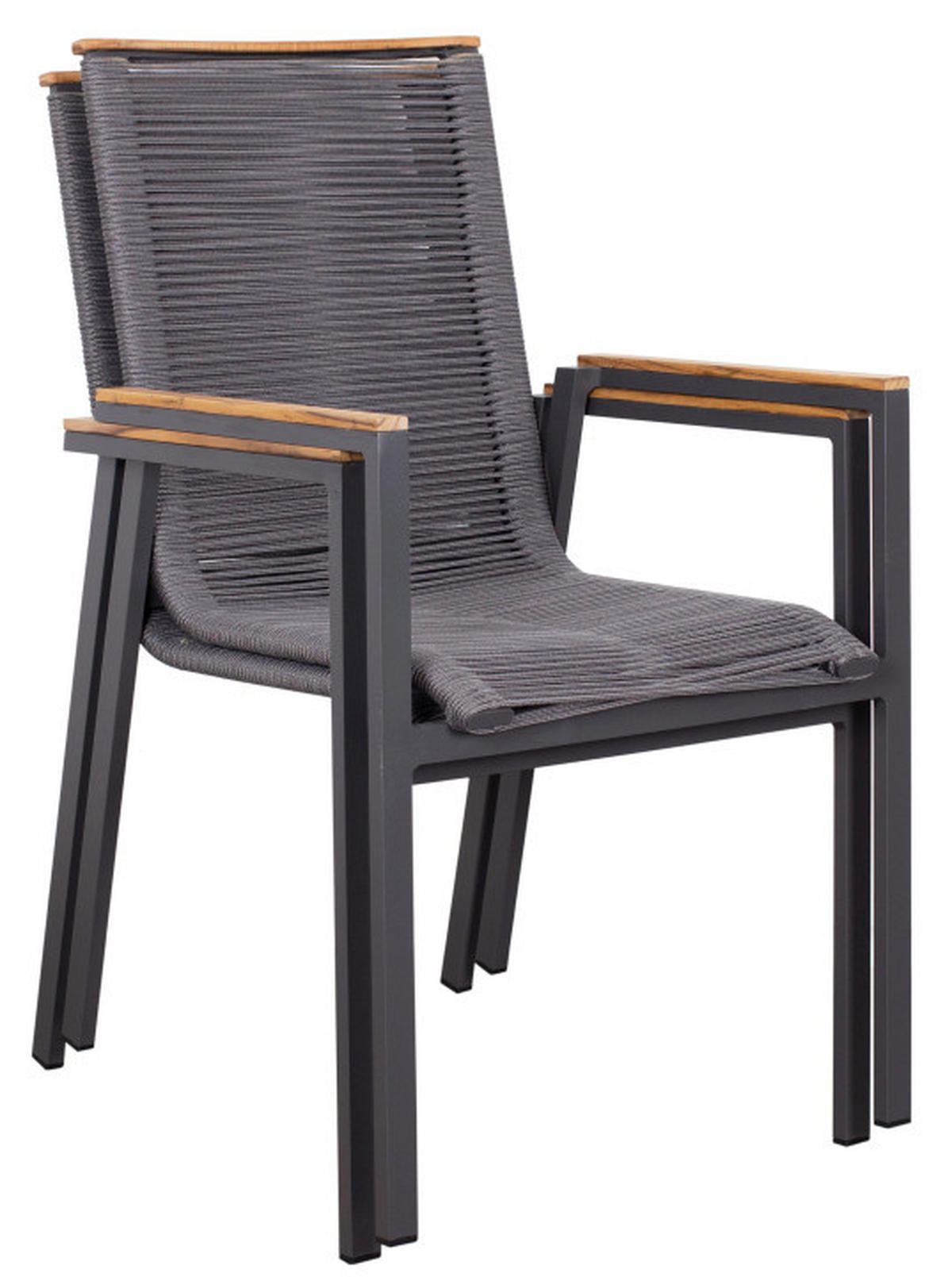 GARTENSESSEL Teakholz Aluminium Grau  - Grau, Basics, Holz/Kunststoff (55/87/66cm) - Gardenson