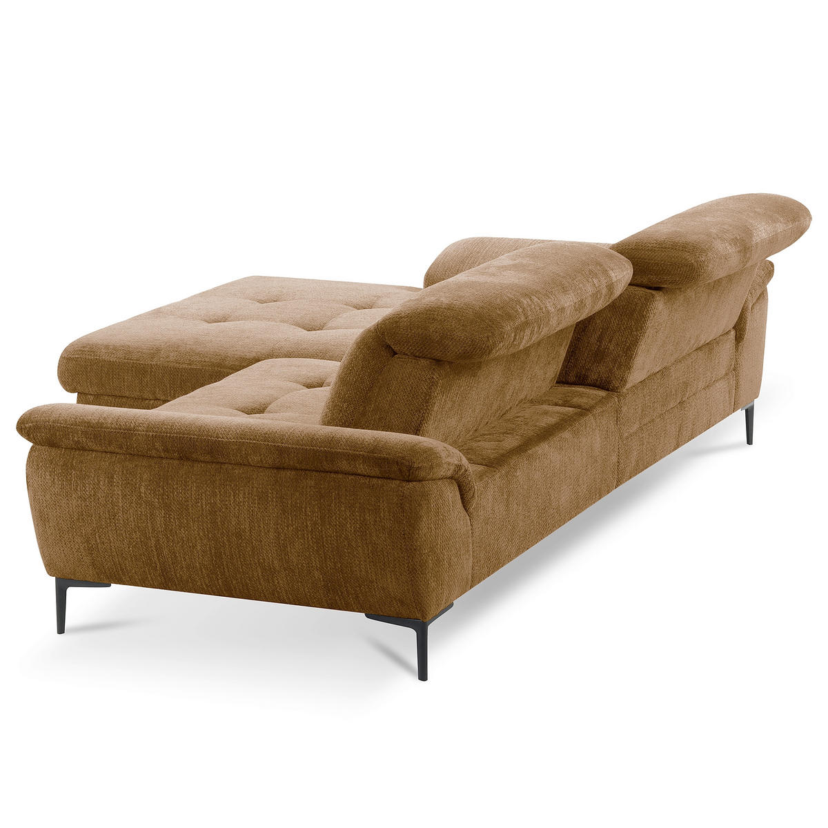 ECKSOFA  Webstoff Rostfarben  - Rostfarben/Schwarz, Design, Textil/Metall (195/268cm) - Livetastic