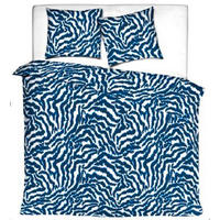 LENJERIE DE PAT 200/220 cm  - albastru/alb, Basics, textil (200/220cm)