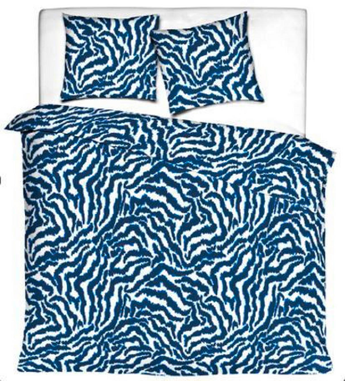 LENJERIE DE PAT 200/220 cm  - albastru/alb, Basics, textil (200/220cm)