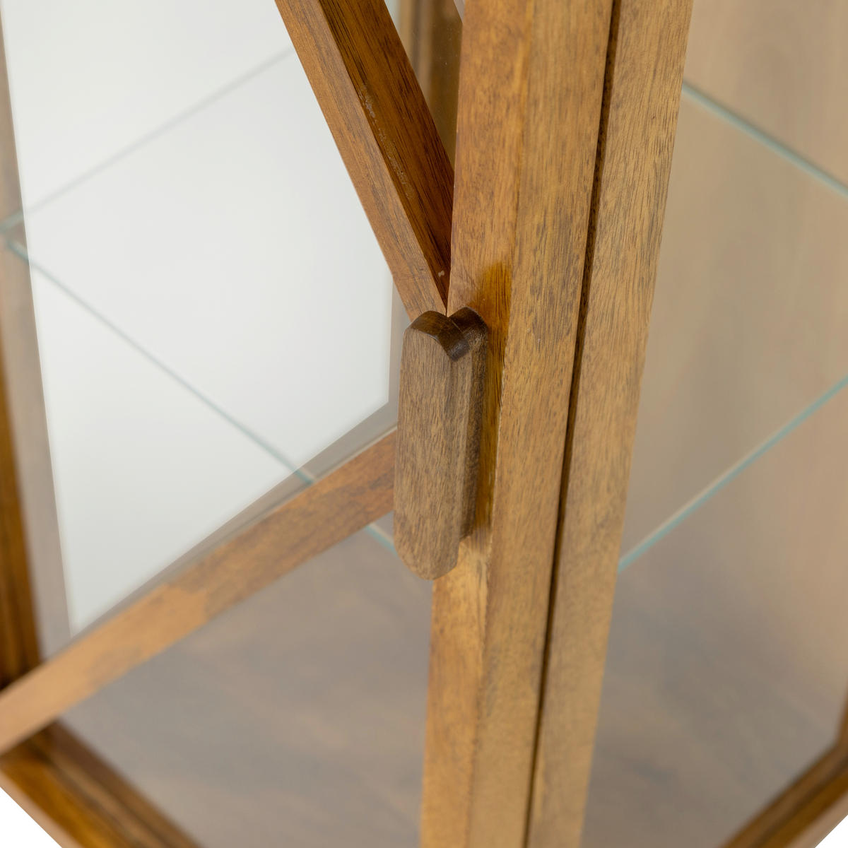 VITRINE Kella in vollmassiv Mangoholz Naturfarben  - Naturfarben, Design, Glas/Holz (40/137/39cm) - Livetastic