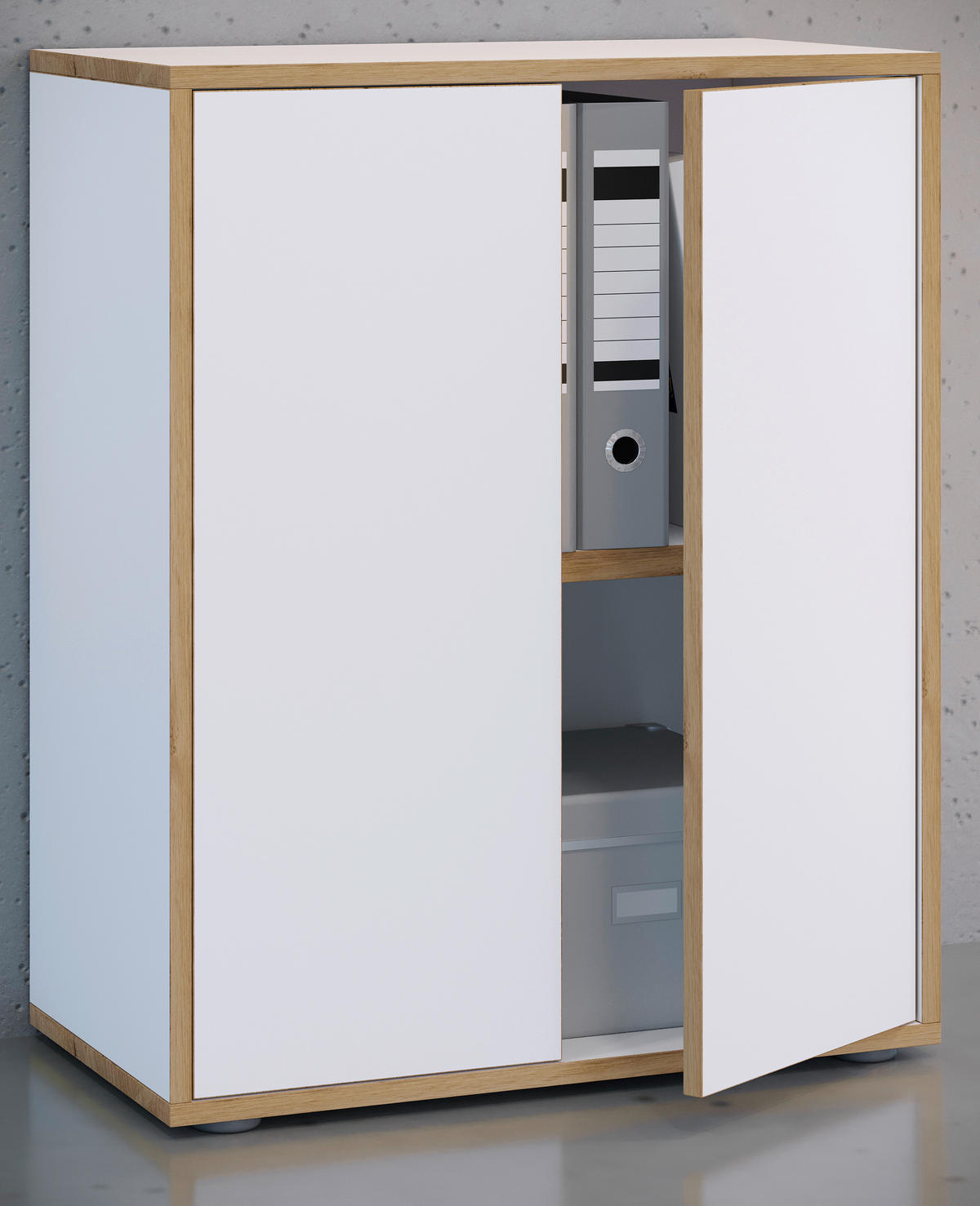 AKTENSCHRANK 60/74/33 cm  - Honigeiche/Weiss, Design, Holzwerkstoff (60/74/33cm) - MID.YOU