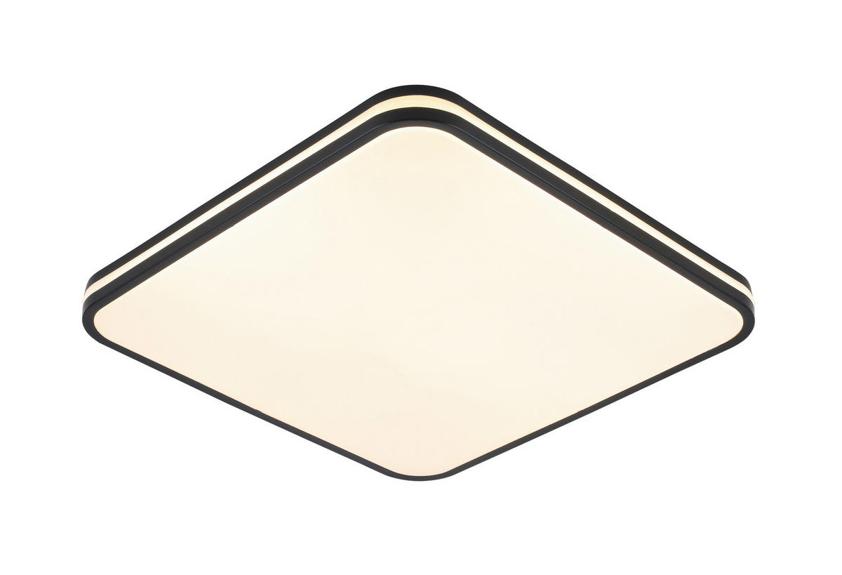 LED MENNYEZETI LÁMPA - fekete/fehér, Basics, műanyag/fém (43/43/5,5cm) - Novel