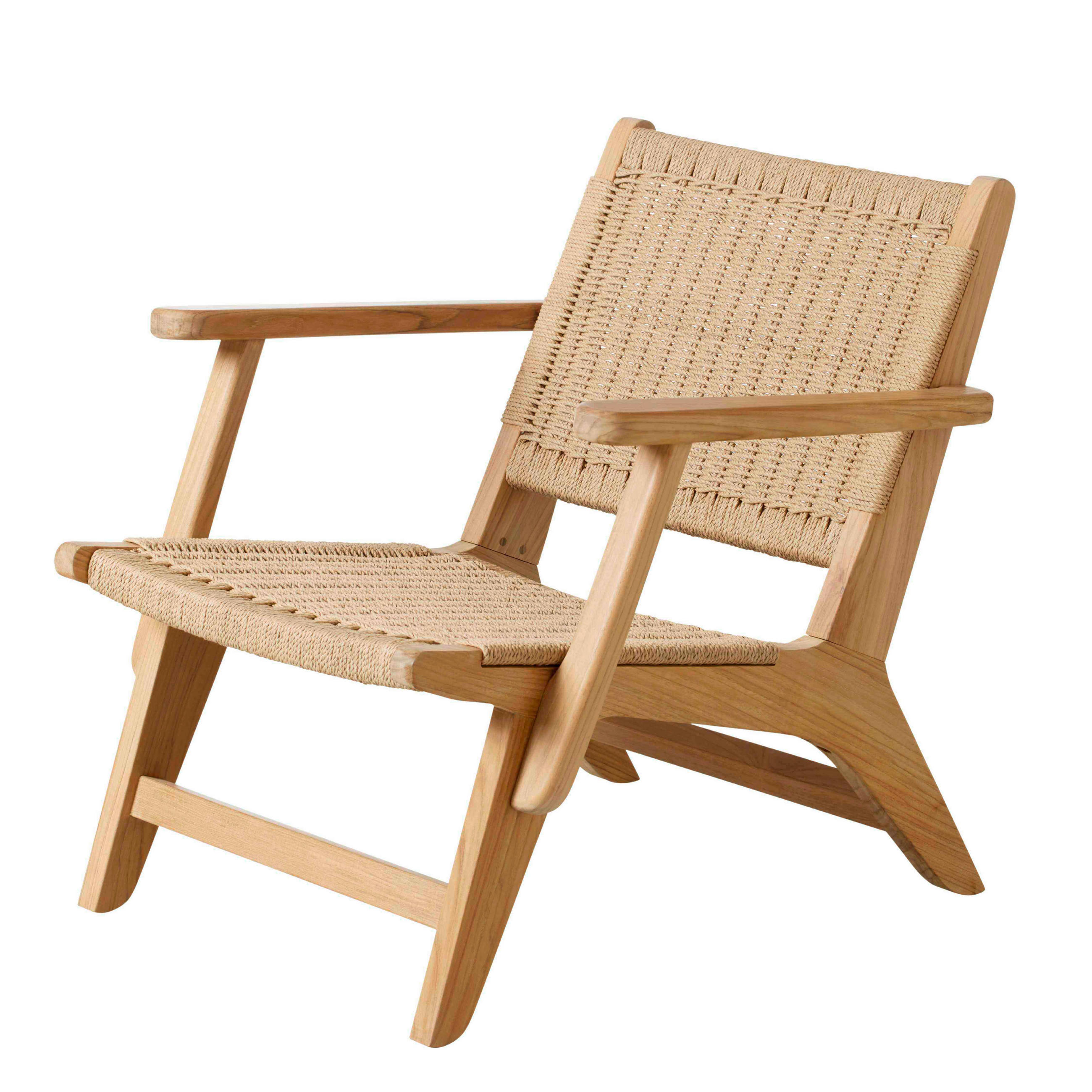 LOUNGESESSEL Hellbraun, Teakfarben Teakholz vollmassiv  - Hellbraun/Teakfarben, Natur, Holz/Papier (68/71/72cm) - Gardenson