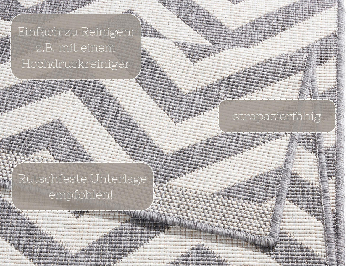 OUTDOORTEPPICH 200/290 cm Twin Supreme Creme, Grau  - Creme/Grau, Design, Kunststoff (200/290cm)