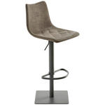 BARHOCKER Lederlook Grau, Schlammfarben Stahl Typenauswahl, Sitzfläche 360° drehbar  - Schlammfarben/Grau, Design, Textil/Metall (43/85-110/50cm) - Novel