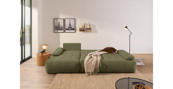ECKSOFA  in Webstoff Olivgrün  - Schwarz/Olivgrün, KONVENTIONELL, Kunststoff/Textil (162/282cm) - Carryhome