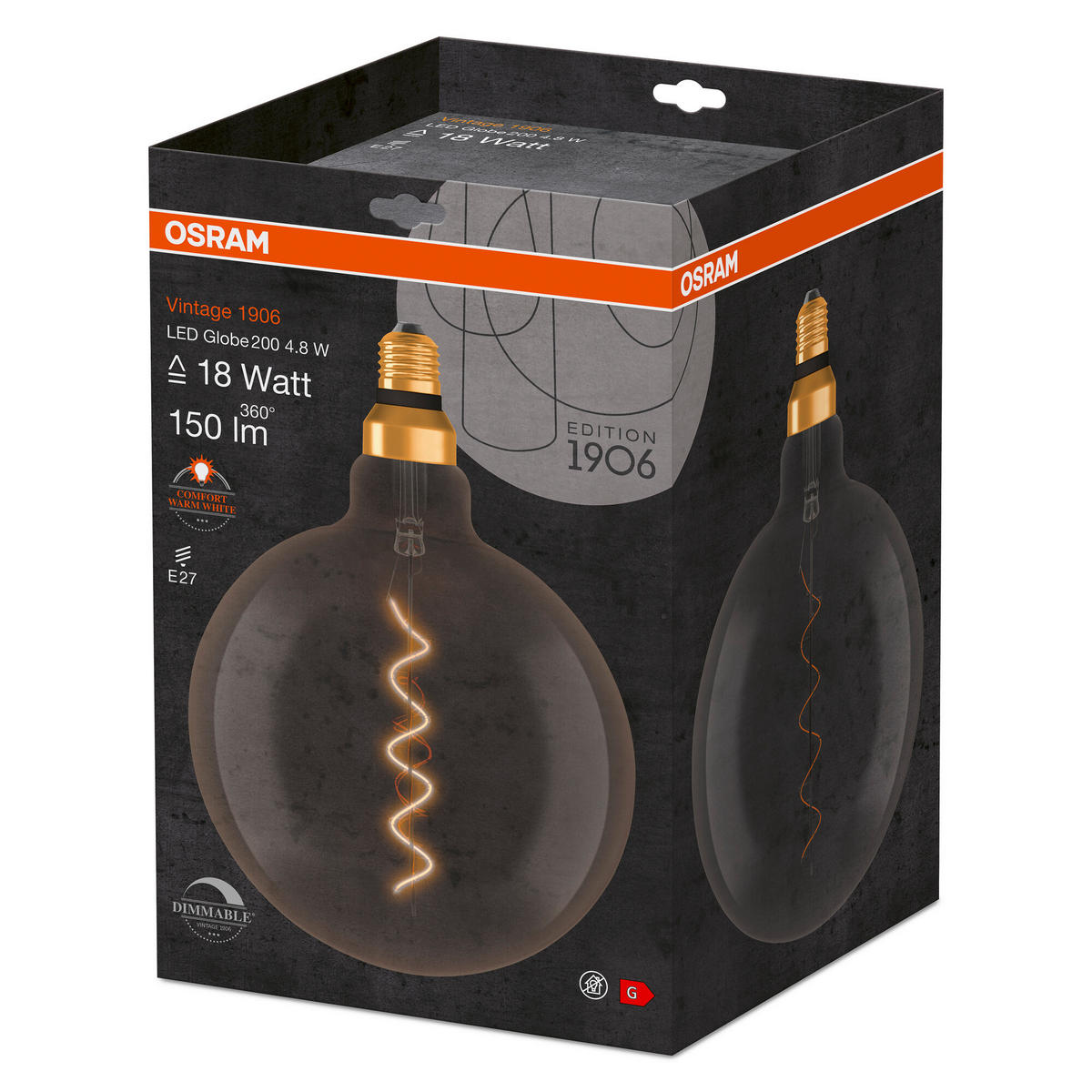 LED-LEUCHTMITTEL   E27 4,8 W  - Hellgrau, Basics, Glas (20/29,5cm) - Ledvance