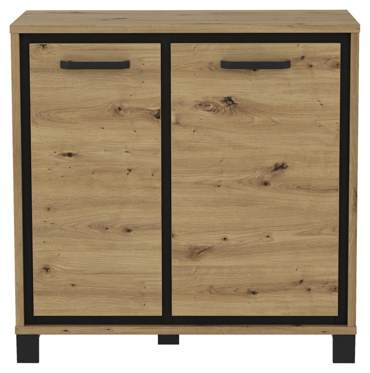 KOMMODE  in 91,4/91,2/41,5 cm  - Eichefarben/Schwarz, MODERN, Holzwerkstoff/Kunststoff (91,4/91,2/41,5cm) - MID.YOU