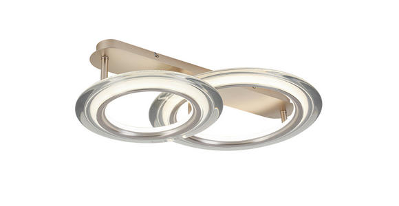 LED-DECKENLEUCHTE 66/45/16 cm - Chromfarben/Champagner, Design, Kunststoff/Metall (66/45/16cm) - Dieter Knoll