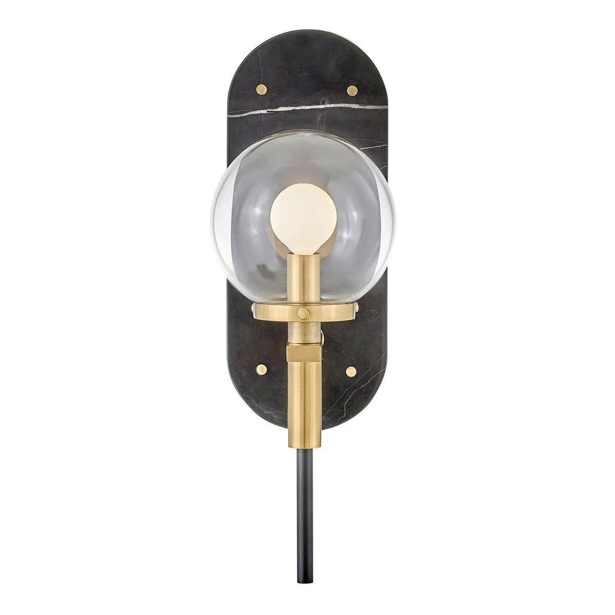 WANDLEUCHTE Gilda  41,4/14/20,3 cm  - Messingfarben/Schwarz, KONVENTIONELL, Glas/Metall (41,4/14/20,3cm) - Elstead Lighting