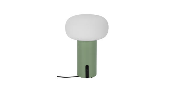 AKKU-TISCHLEUCHTE 13/19 cm - Weiß/Grün, Trend, Glas/Metall (13/19cm) - Dieter Knoll