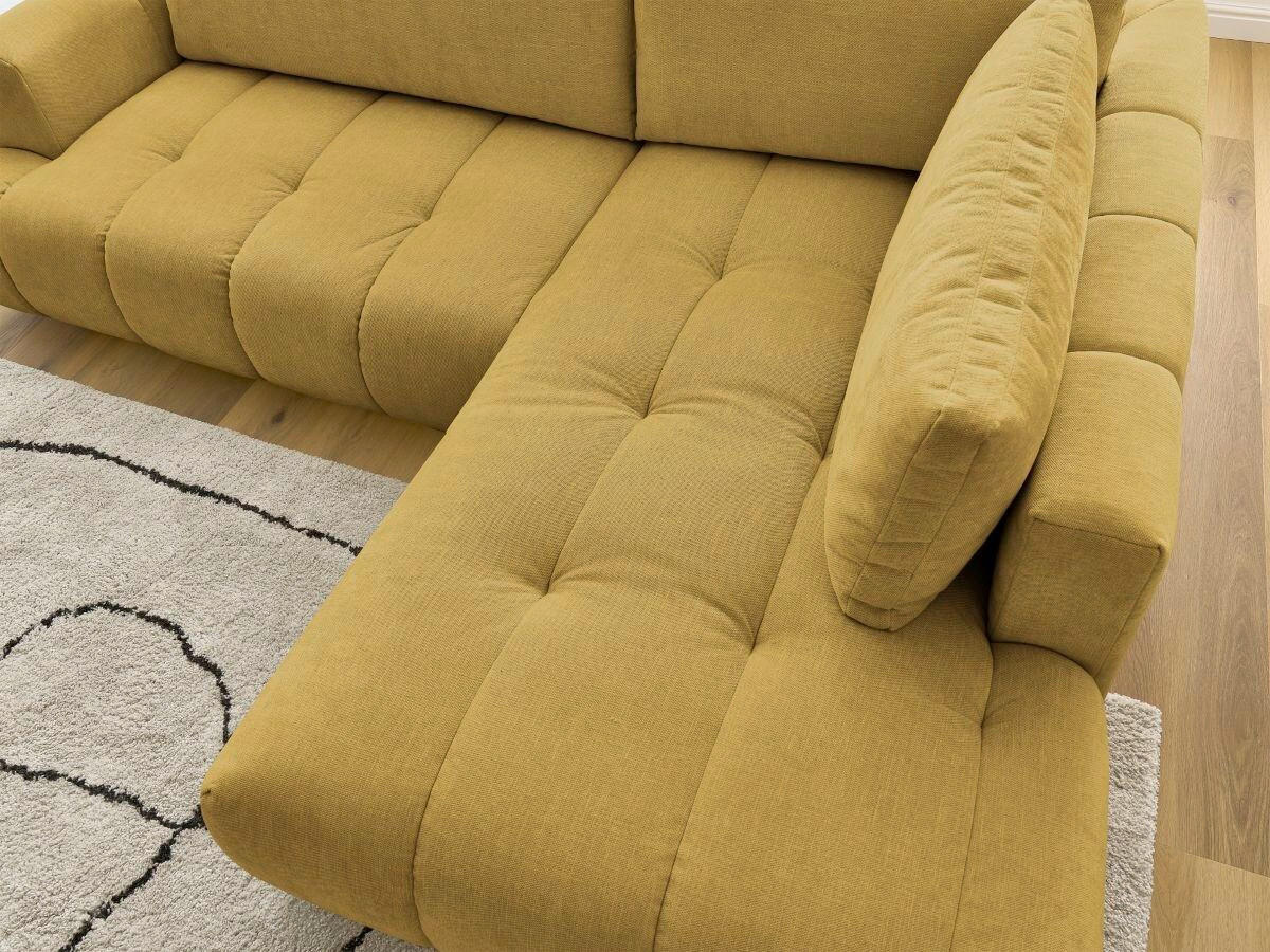 ECKSCHLAFSOFA FUJI Leinenoptik Gelb  inkl.  - Gelb/Schwarz, MODERN, Kunststoff/Textil (282/204cm)