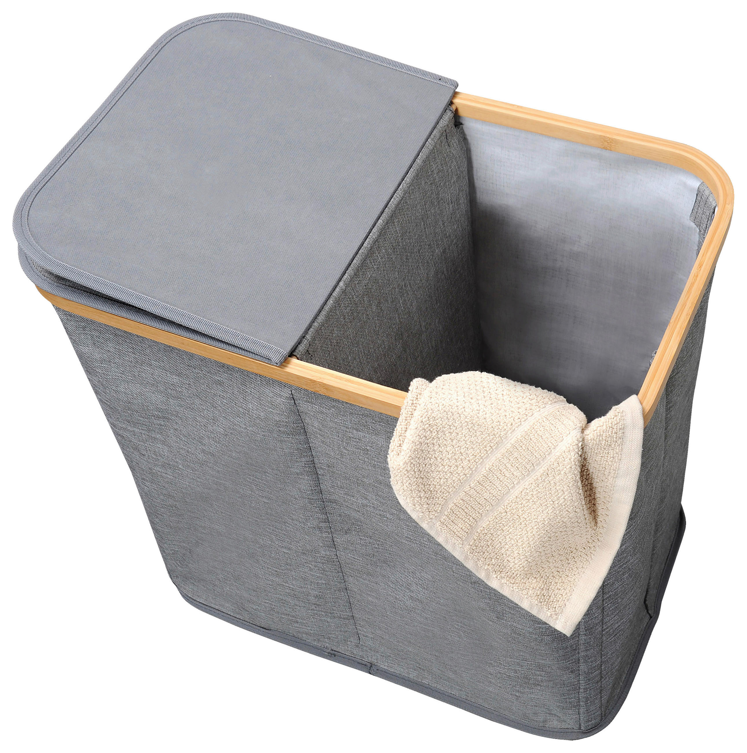 WÄSCHESACK - Grau, MODERN, Holz/Kunststoff (54,50/50/33cm) - Kesper