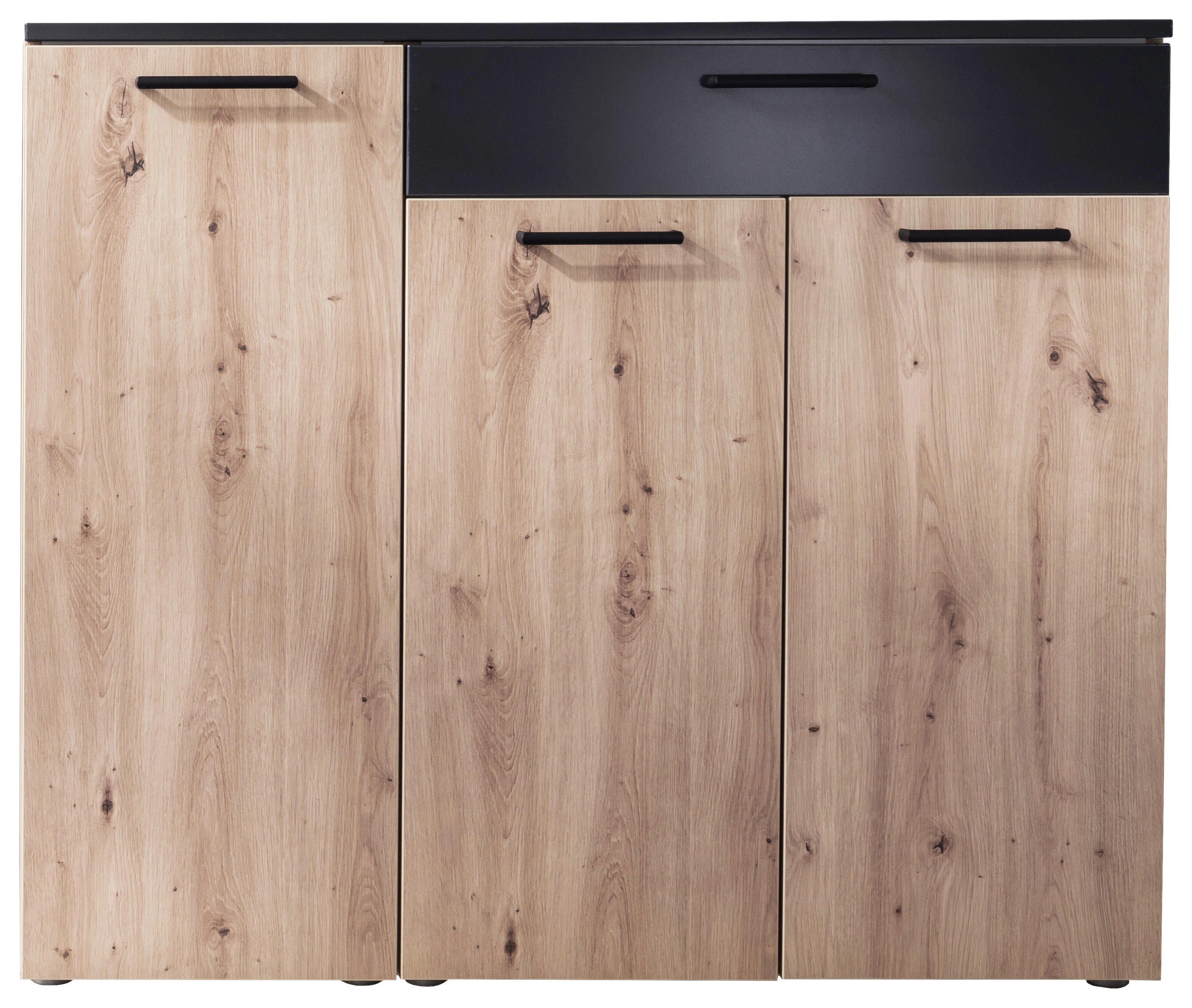 SCHUHSCHRANK Anthrazit, Eichefarben  - Eichefarben/Anthrazit, KONVENTIONELL, Holzwerkstoff/Kunststoff (120/104/38cm) - Moderano