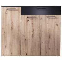 SCHUHSCHRANK  in 120/104/38 cm  - Eichefarben/Anthrazit, Konventionell, Holzwerkstoff/Kunststoff (120/104/38cm) - Moderano