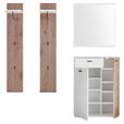 GARDEROBE 4-teilig  in 155/198/37 cm  - Eichefarben/Weiß, Design, Holzwerkstoff (155/198/37cm) - Voleo