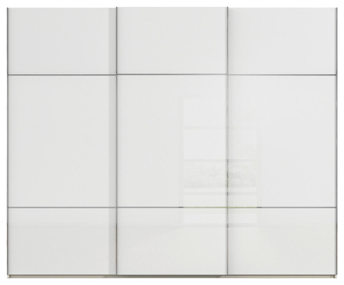 SCHWEBETÜRENSCHRANK in Weiss, Champagner  - Chromfarben/Weiss, Konventionell, Glas/Holzwerkstoff (301/223/68cm) - Novel