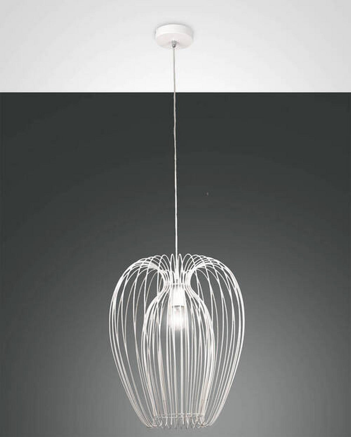 PENDELLEUCHTE Camp 40/200 cm   - Weiß, Design, Metall (40/200cm) - Fabas Luce