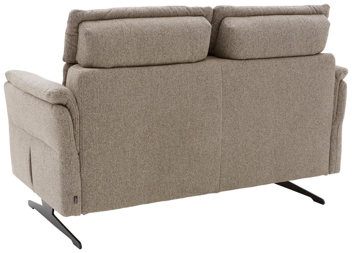 2-SITZER-SOFA Chenille Graubraun  - Graubraun/Schwarz, KONVENTIONELL, Textil/Metall (178/106/92cm) - Dieter Knoll