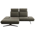 ECKSOFA  in Flachgewebe Braun Rücken echt, Armteilverstellung, Drehsitzfunktion  155/234 cm  - Schwarz/Braun, Design, Textil/Metall (155/234cm) - Dieter Knoll