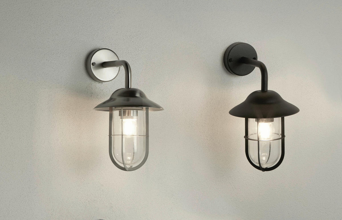 AUSSENWANDLEUCHTE Toronto 17/24/31 cm  - Klar/Schwarz, Design, Glas/Kunststoff (17/24/31cm)