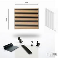 Akustikpaneel-Zubehör-Set  - Schwarz/Braun, Basics, Holzwerkstoff/Metall (60/60/2cm)